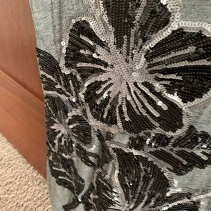 Floral sequin cotton t-shirt